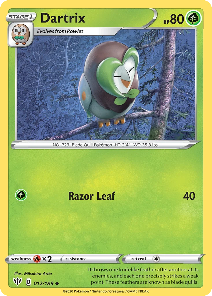 Dartrix Pokemon card