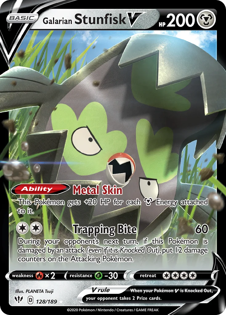 Galarian Stunfisk V Pokemon card