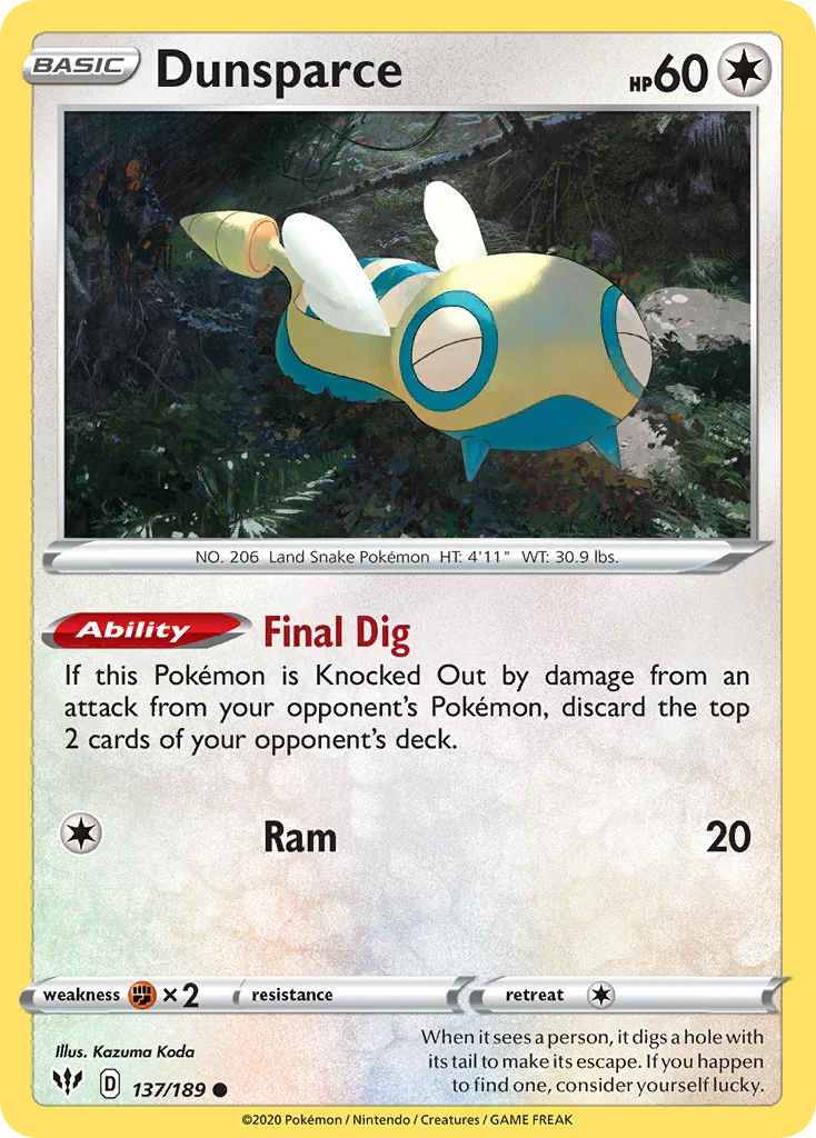 Dunsparce Pokemon card