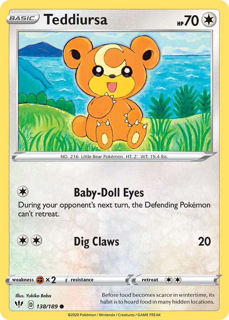 Teddiursa Pokemon card