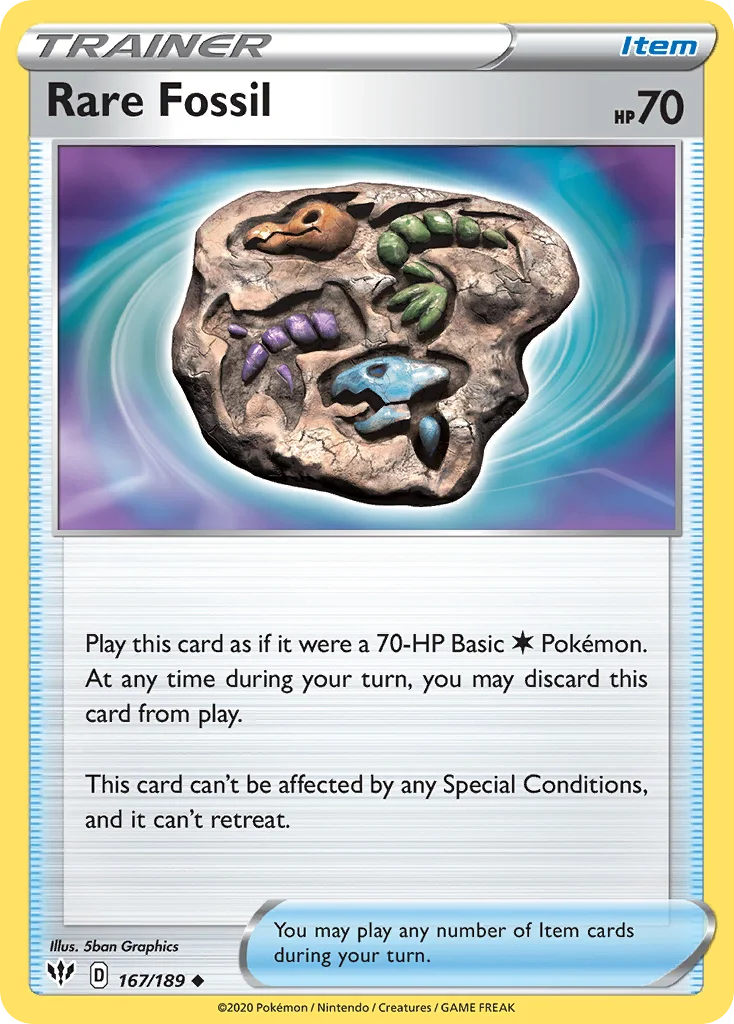 Rare Fossil Pokemon card