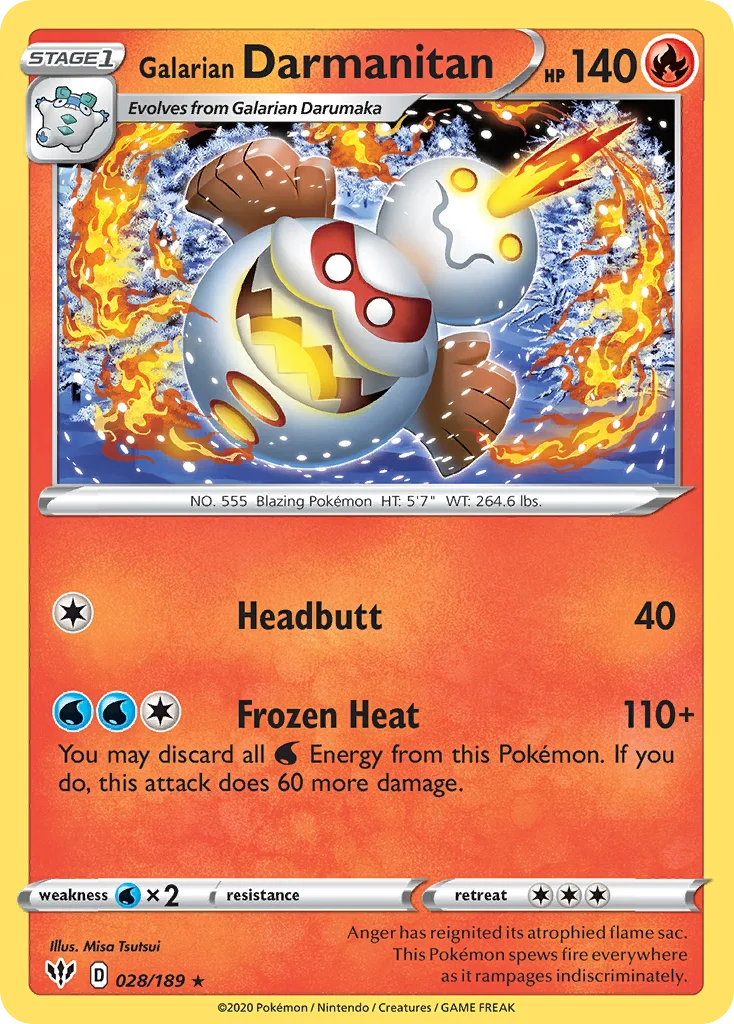 Galarian Darmanitan Pokemon card
