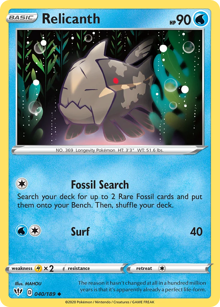 Relicanth Pokemon card