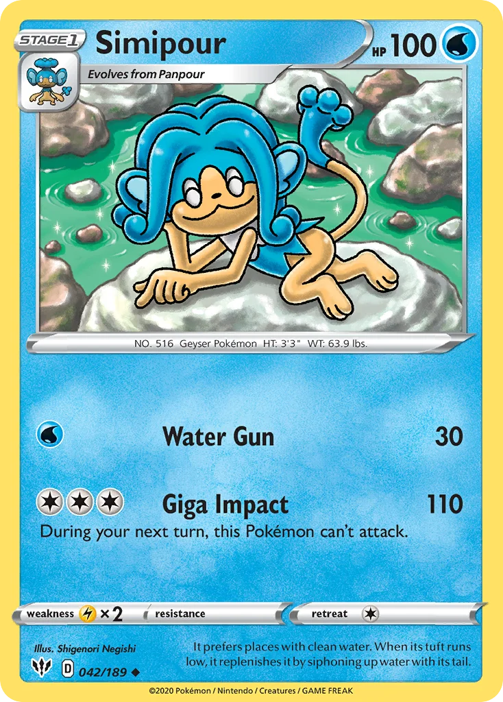 Simipour Pokemon card