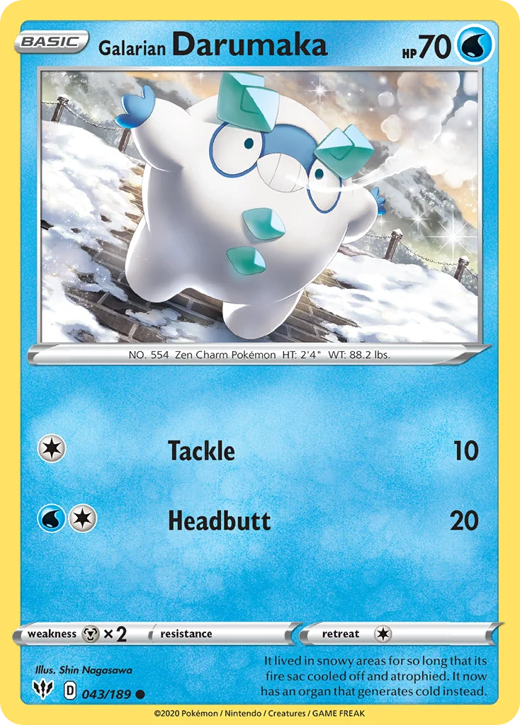 Galarian Darumaka Pokemon card