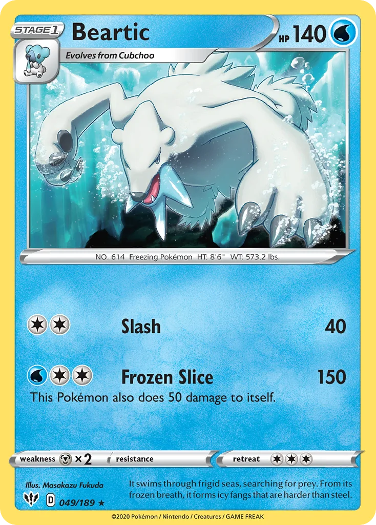 Beartic Pokemon card