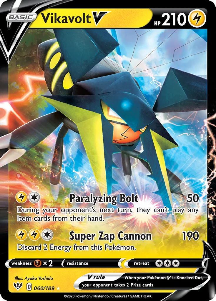 Vikavolt V Pokemon card