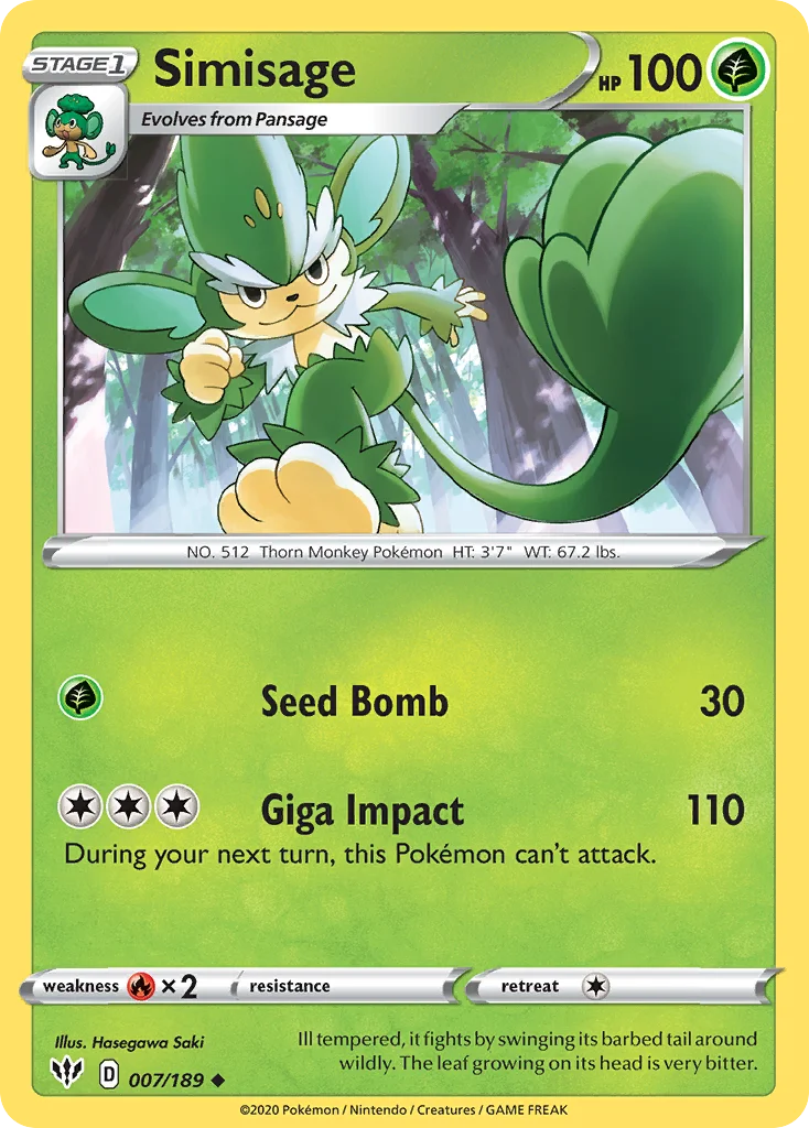 Simisage Pokemon card