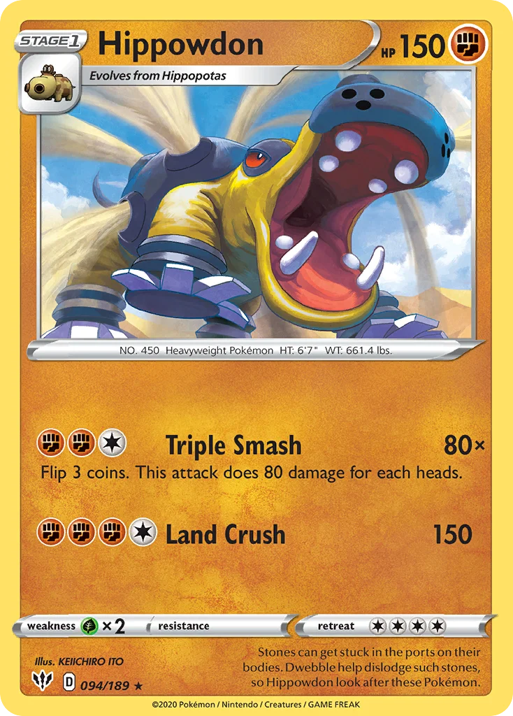 Hippowdon Pokemon card