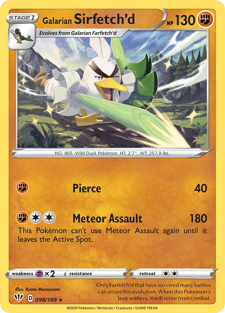 Galarian Sirfetch'd Pokemon card