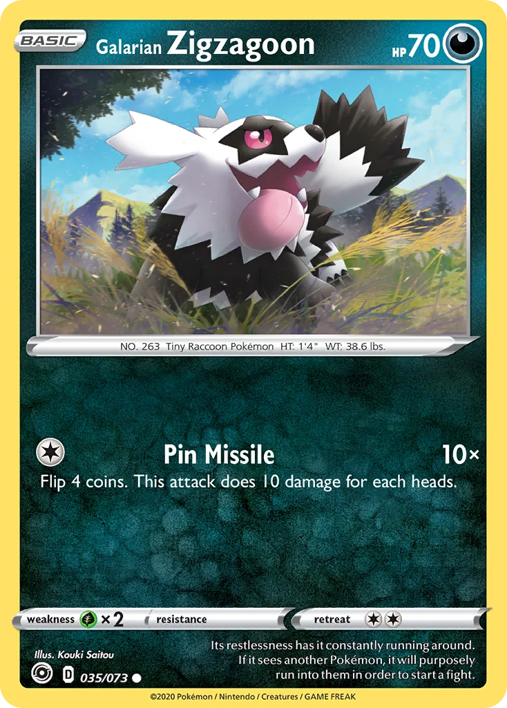 Galarian Zigzagoon Pokemon card
