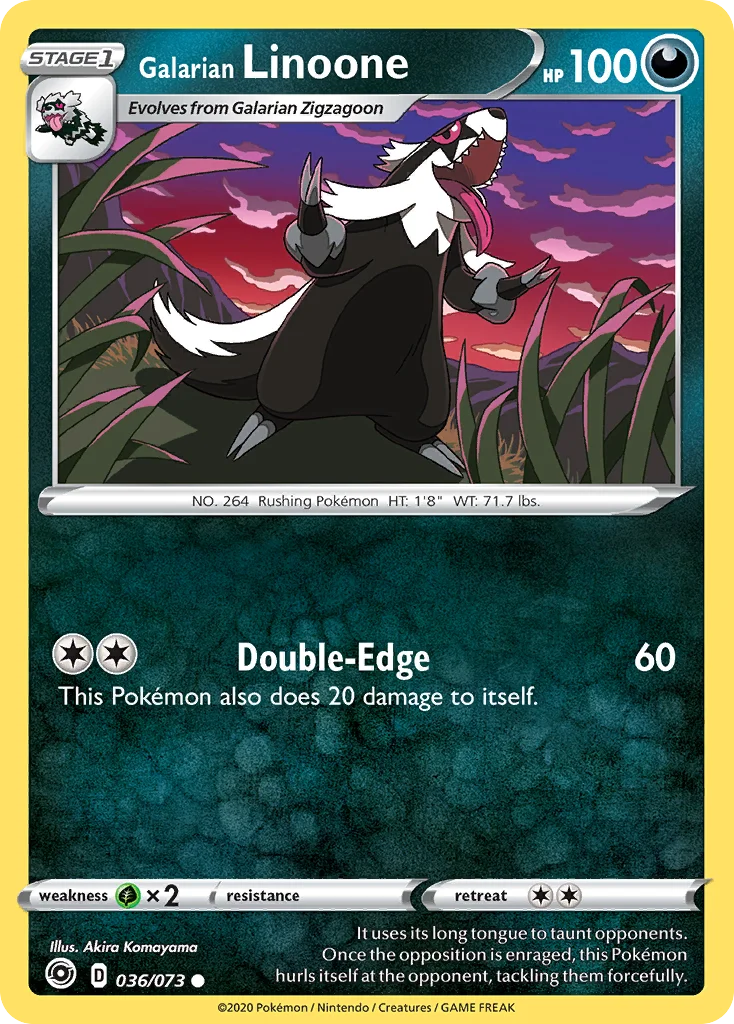 Galarian Linoone Pokemon card