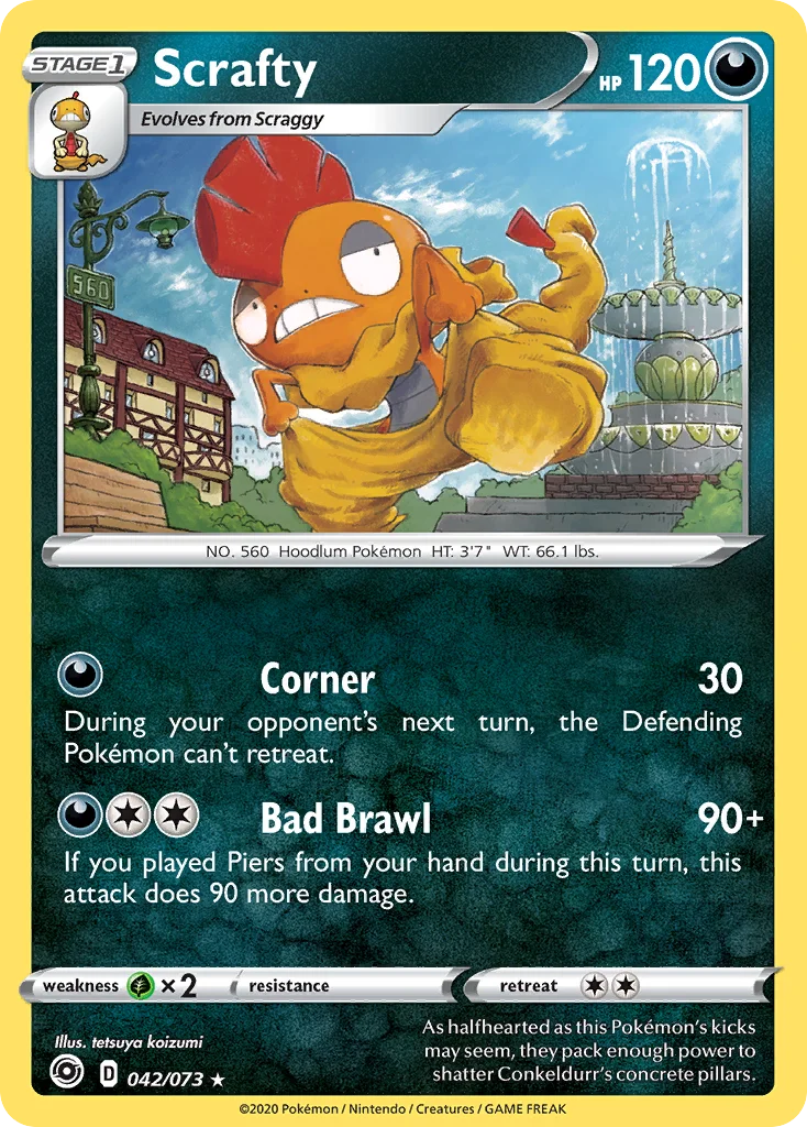 Scrafty Pokemon card