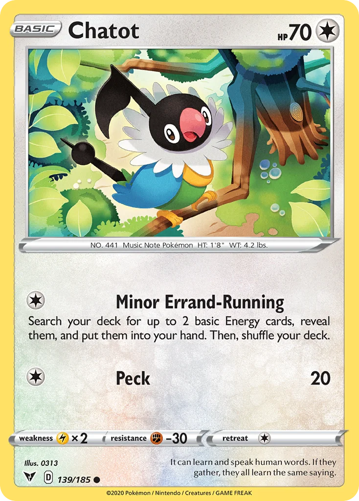 Chatot Pokemon card