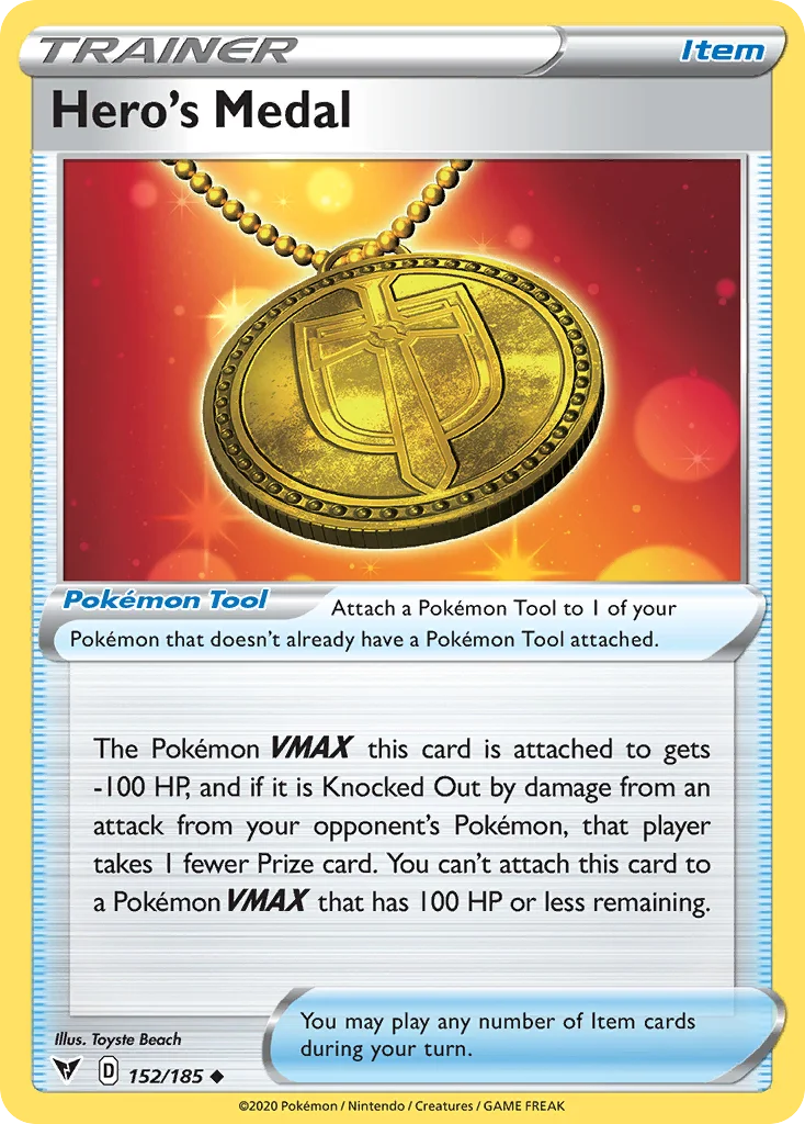 Hero's Medal Pokemon card