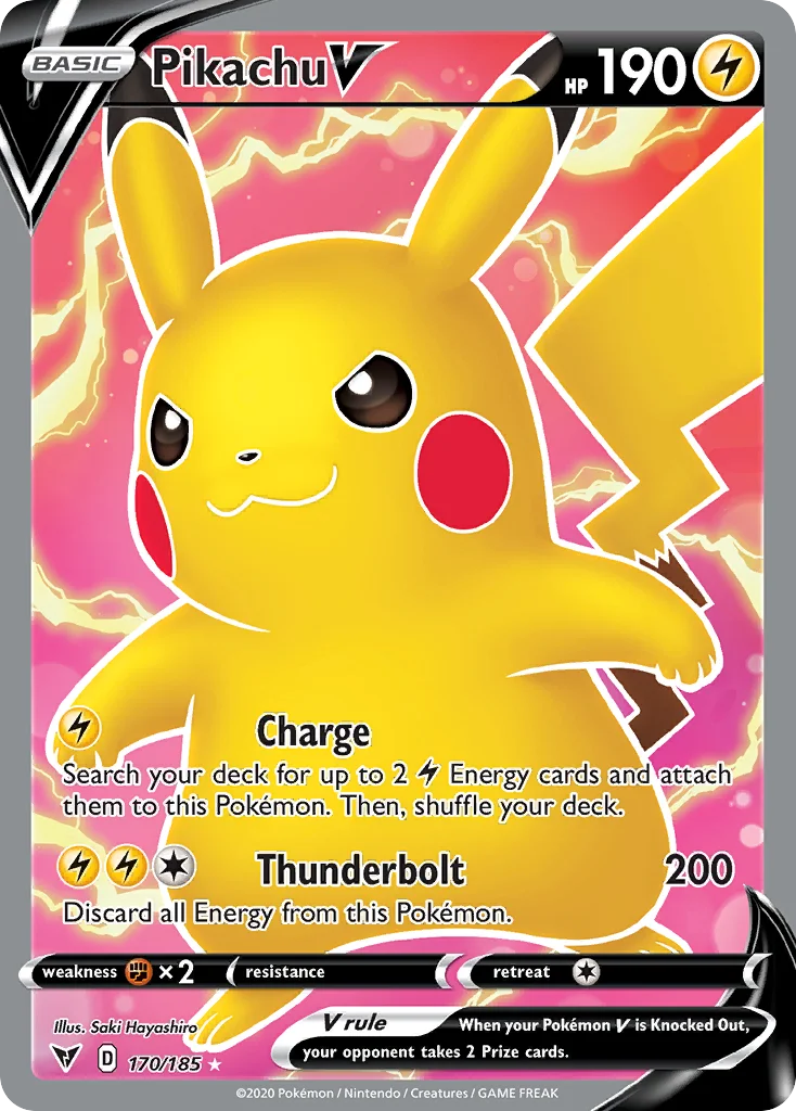 Pikachu V Pokemon card