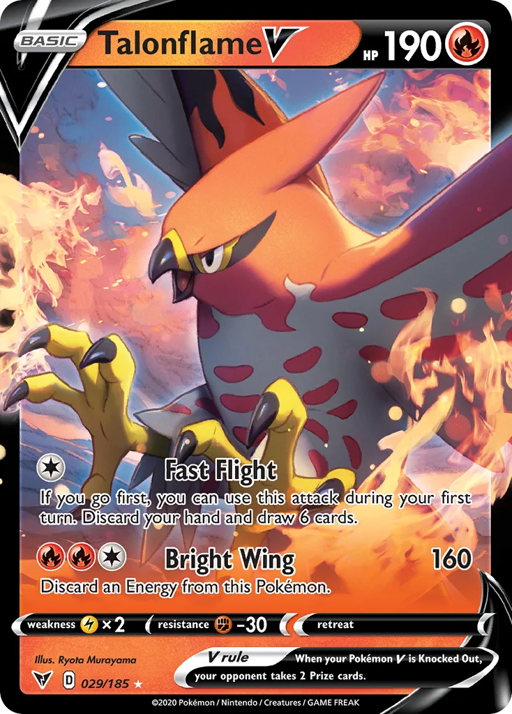 Talonflame V Pokemon card