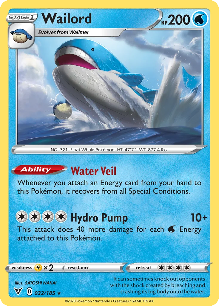 Wailord Pokemon card