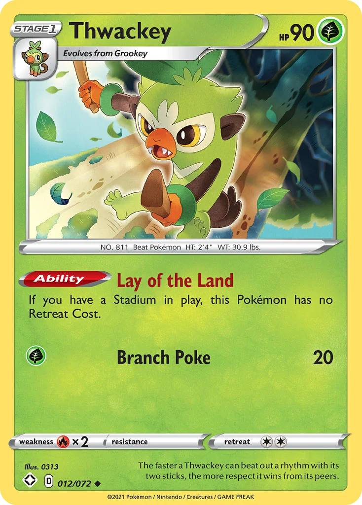Thwackey Pokemon card