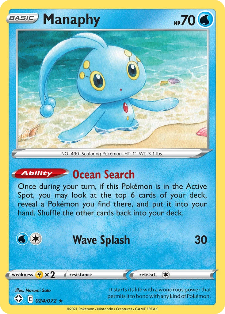 Manaphy Pokemon card