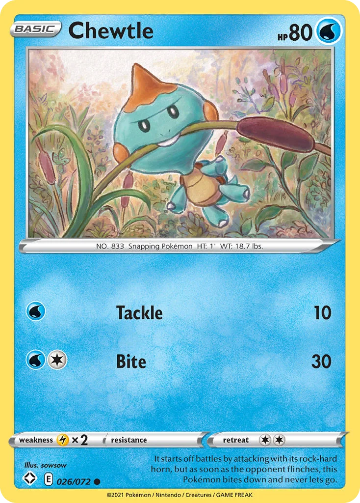 Chewtle Pokemon card