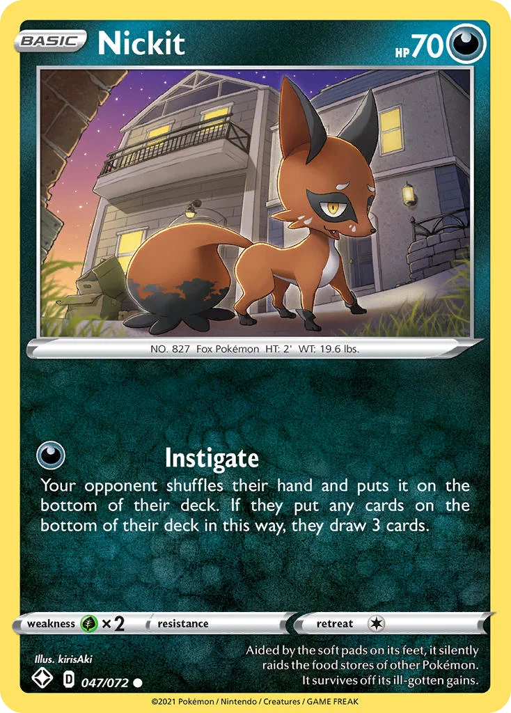 Nickit Pokemon card