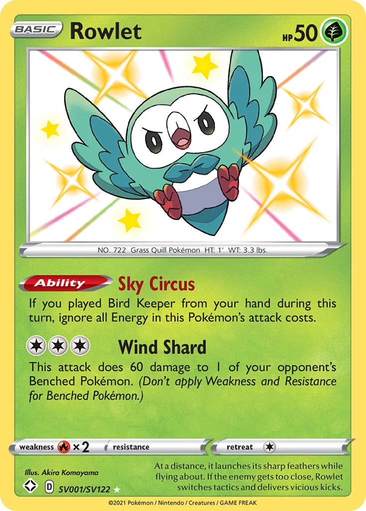 Rowlet Pokemon card