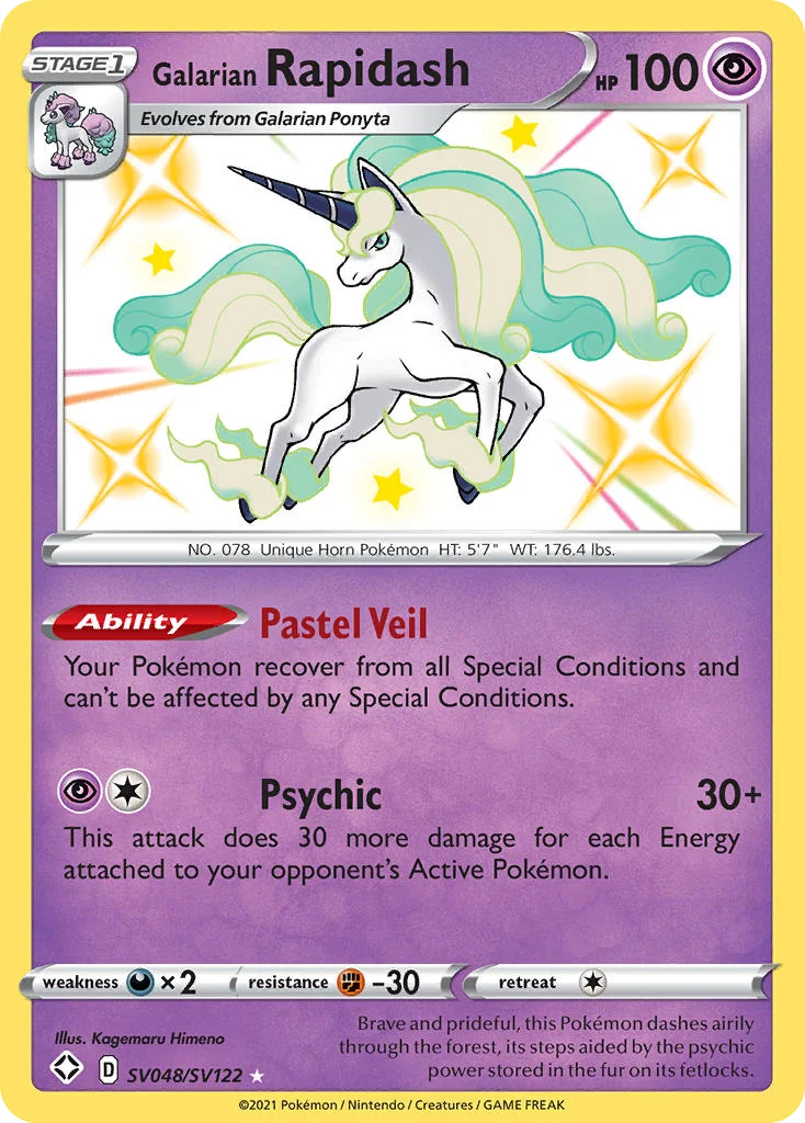 Galarian Rapidash Pokemon card