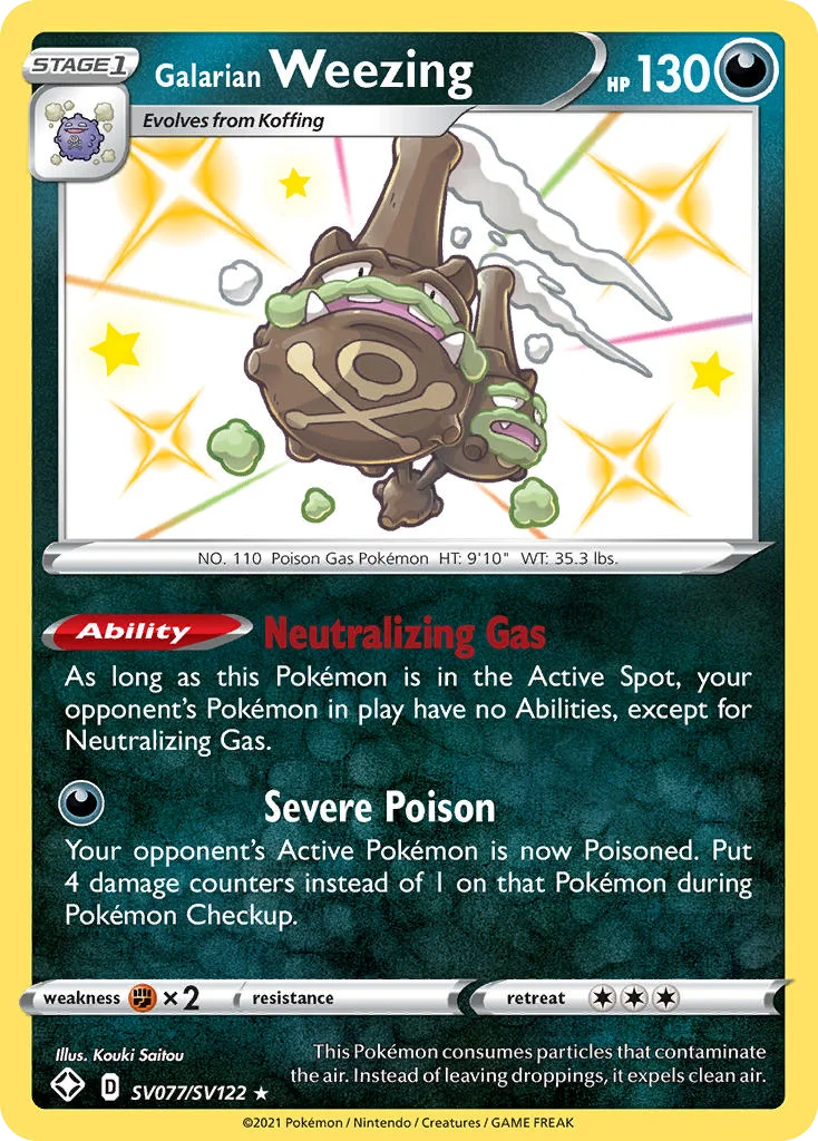 Galarian Weezing Pokemon card