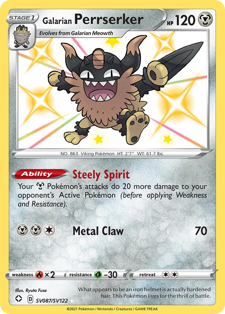 Galarian Perrserker Pokemon card