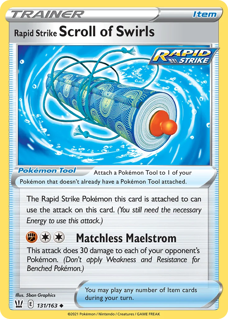 Rapid Strike Scroll of Swirls Pokemon card