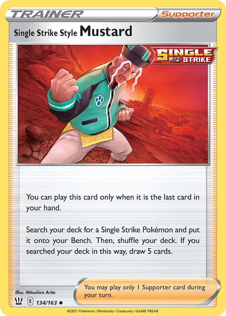 Single Strike Style Mustard Pokemon card