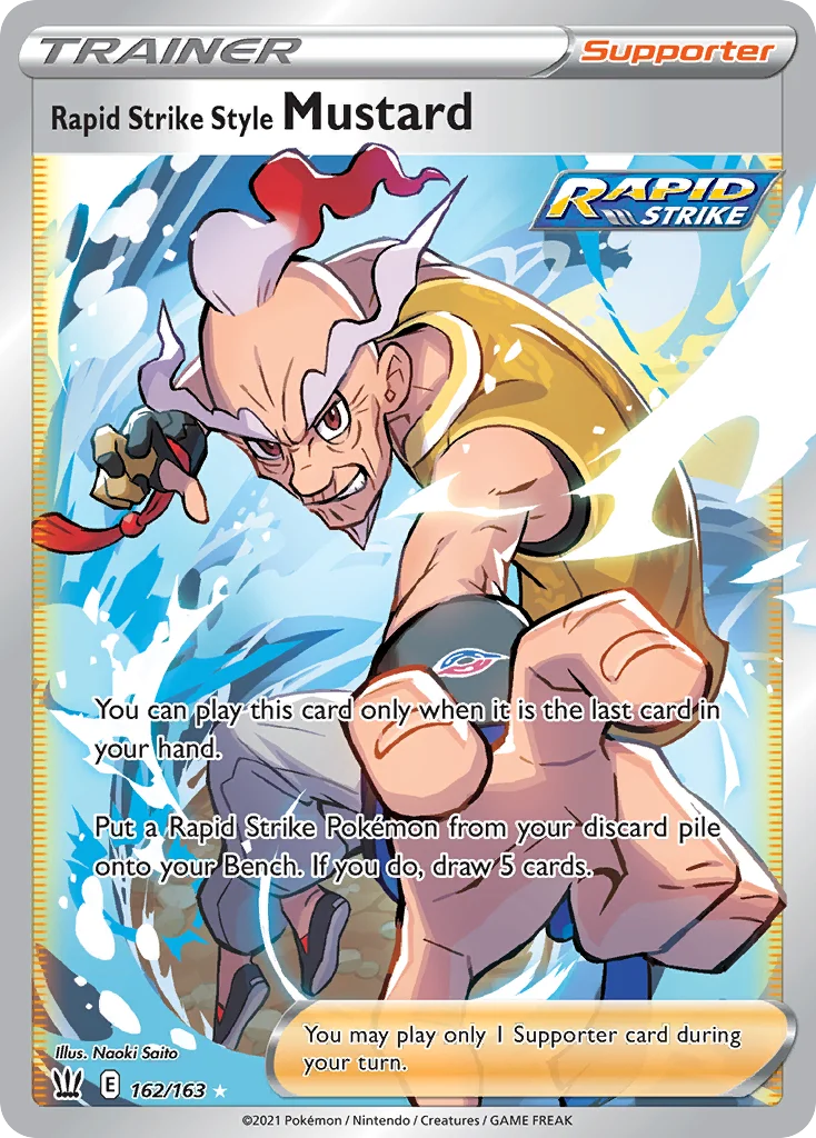 Rapid Strike Style Mustard Pokemon card