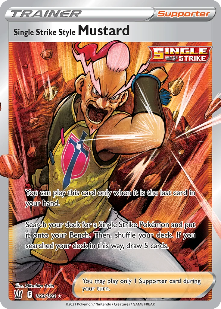 Single Strike Style Mustard Pokemon card