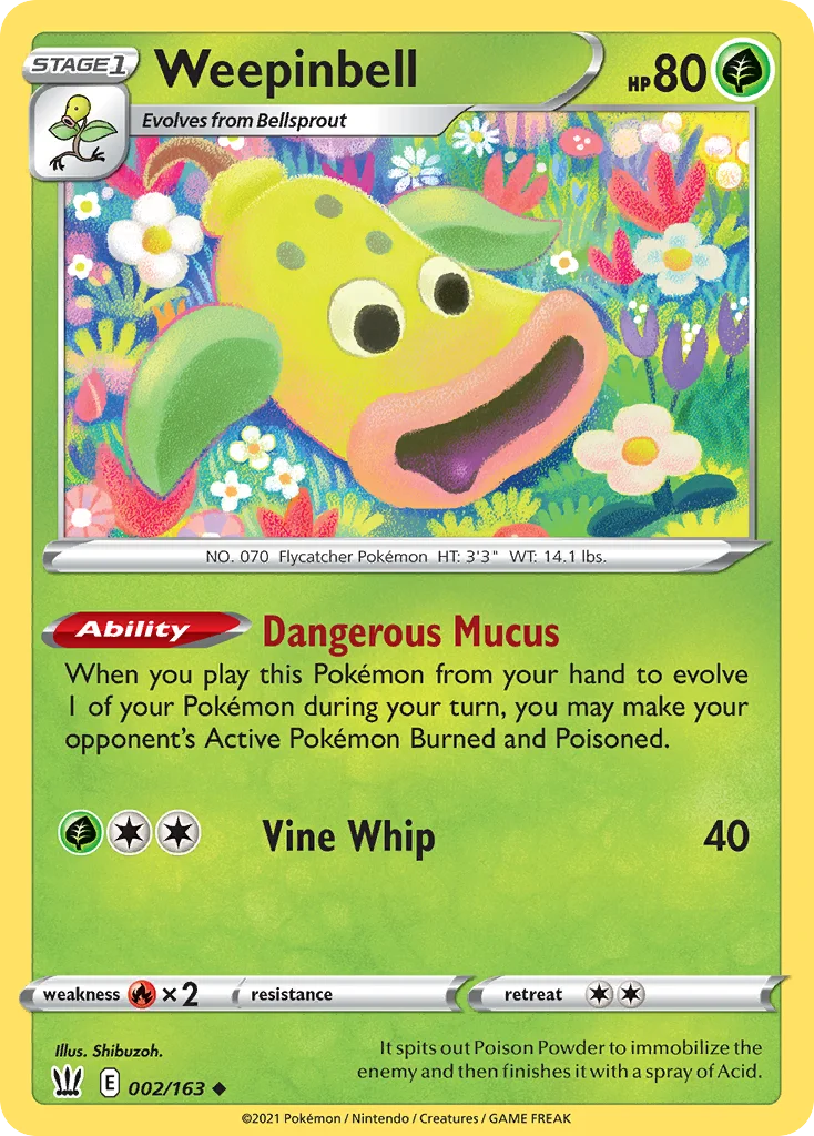 Weepinbell Pokemon card