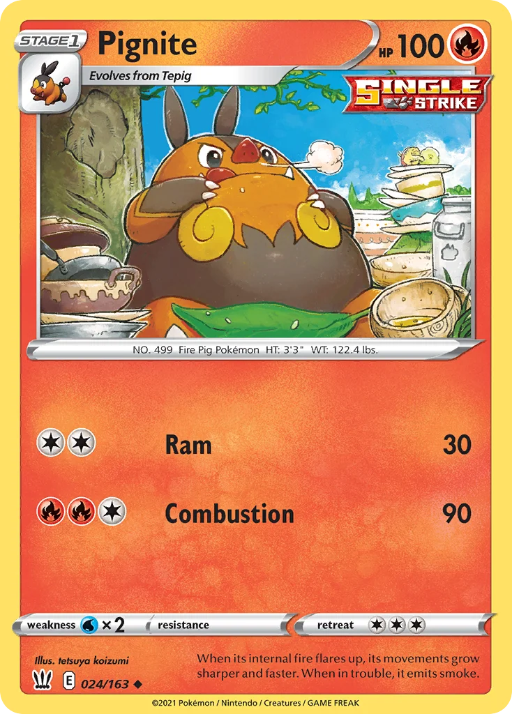 Pignite Pokemon card