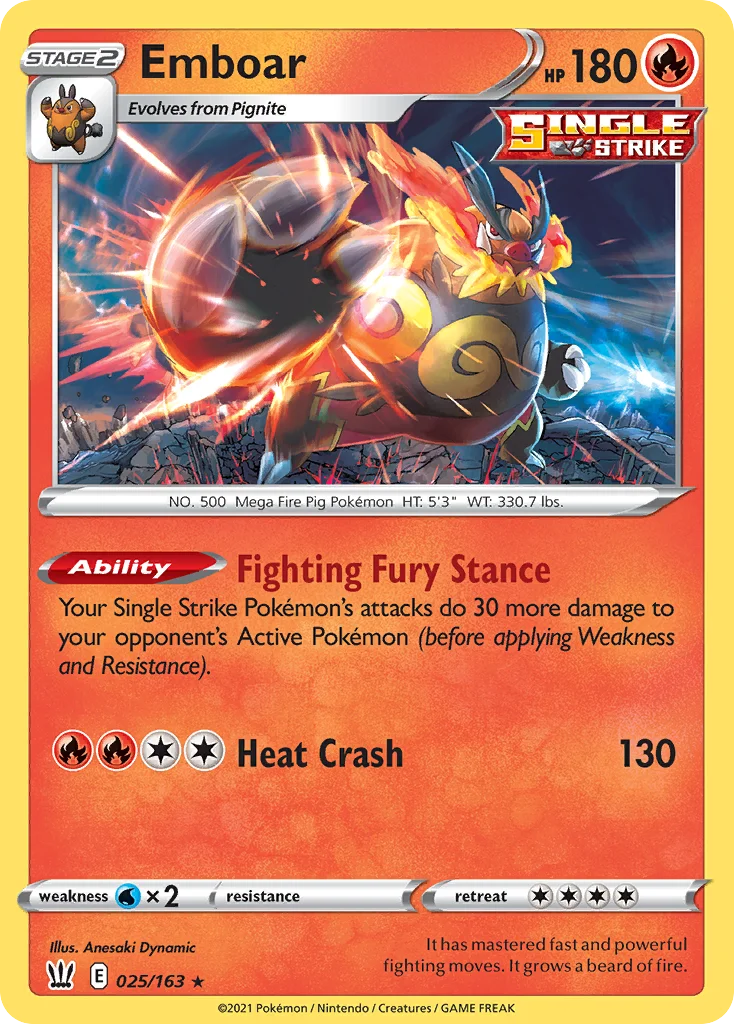 Emboar Pokemon card