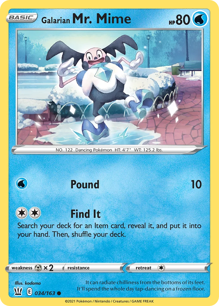 Galarian Mr. Mime Pokemon card