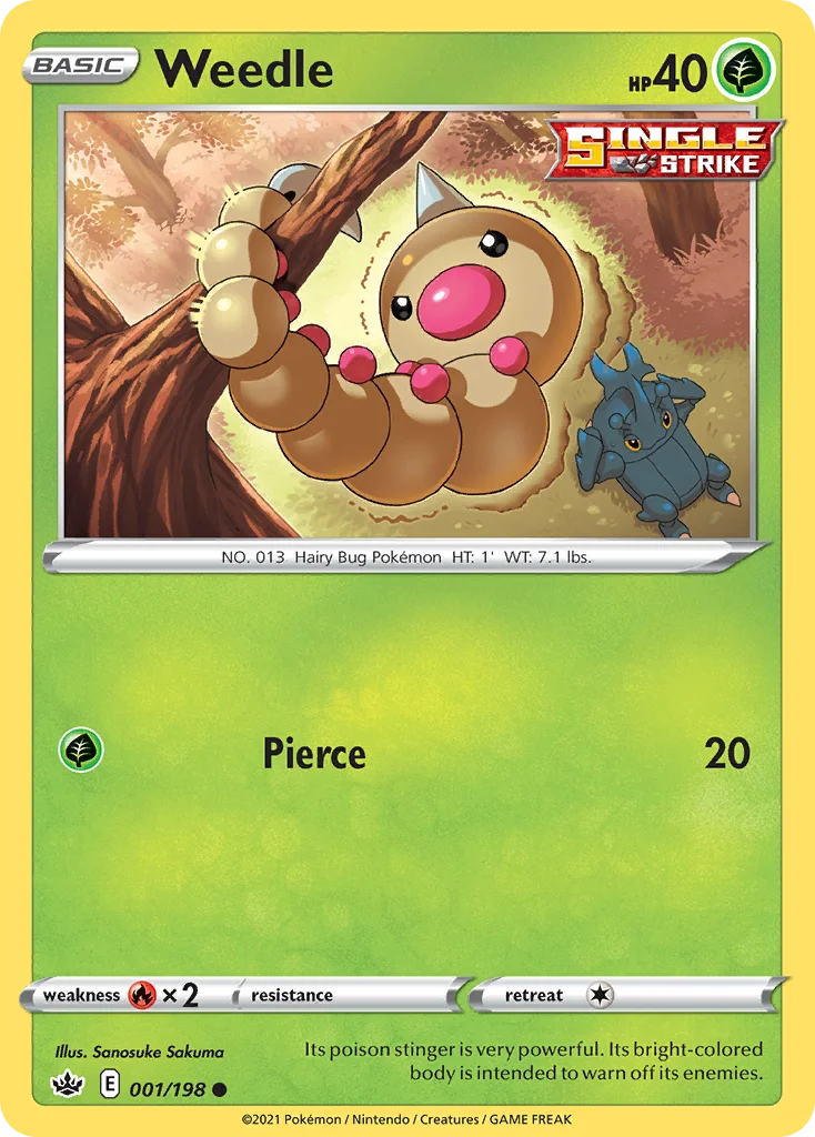 Weedle Pokemon card