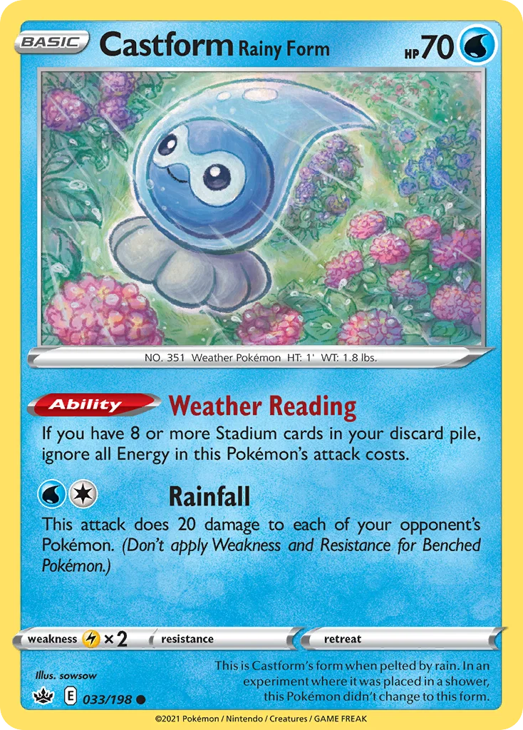 Castform Rainy Form Pokemon card