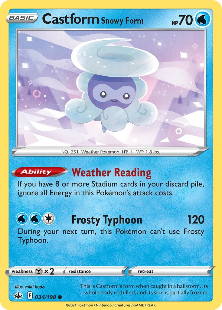 Castform Snowy Form Pokemon card