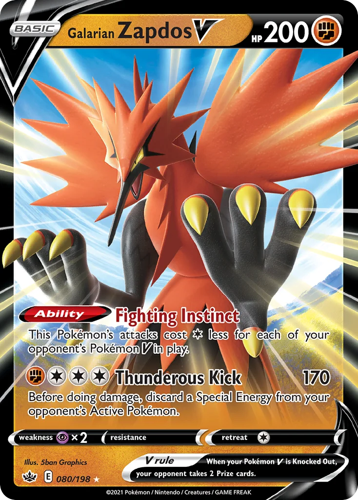 Galarian Zapdos V Pokemon card