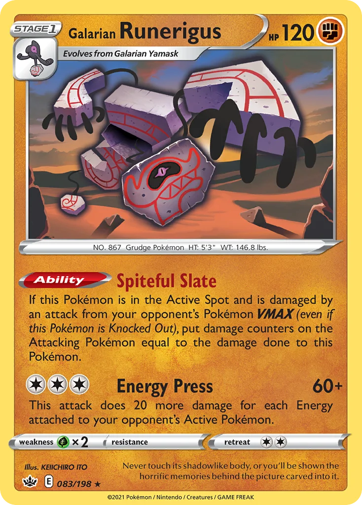 Galarian Runerigus Pokemon card