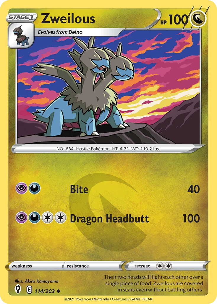 Zweilous Pokemon card