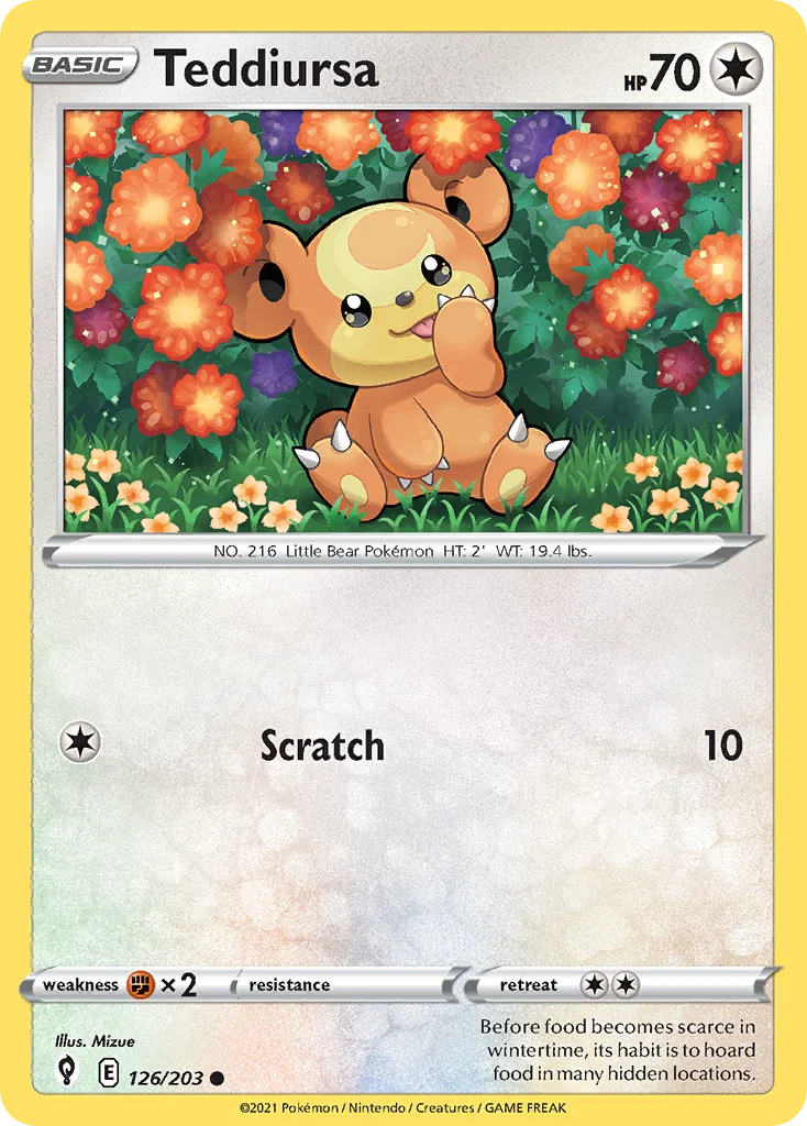 Teddiursa Pokemon card