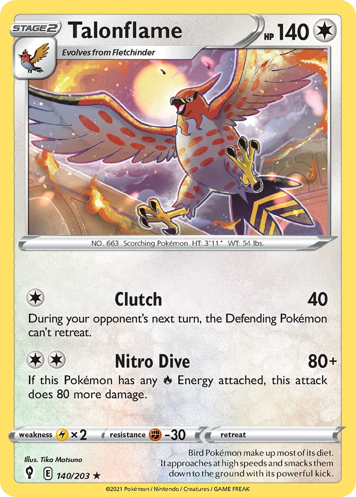 Talonflame Pokemon card