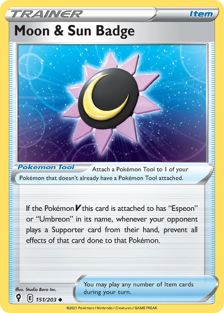 Moon & Sun Badge Pokemon card