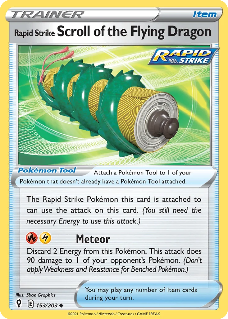 Rapid Strike Scroll of the Flying Dragon Pokemon card