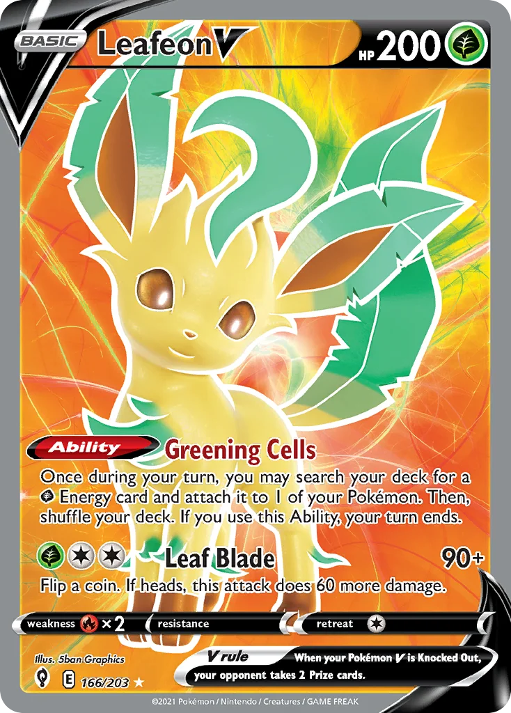 Leafeon V Pokemon card