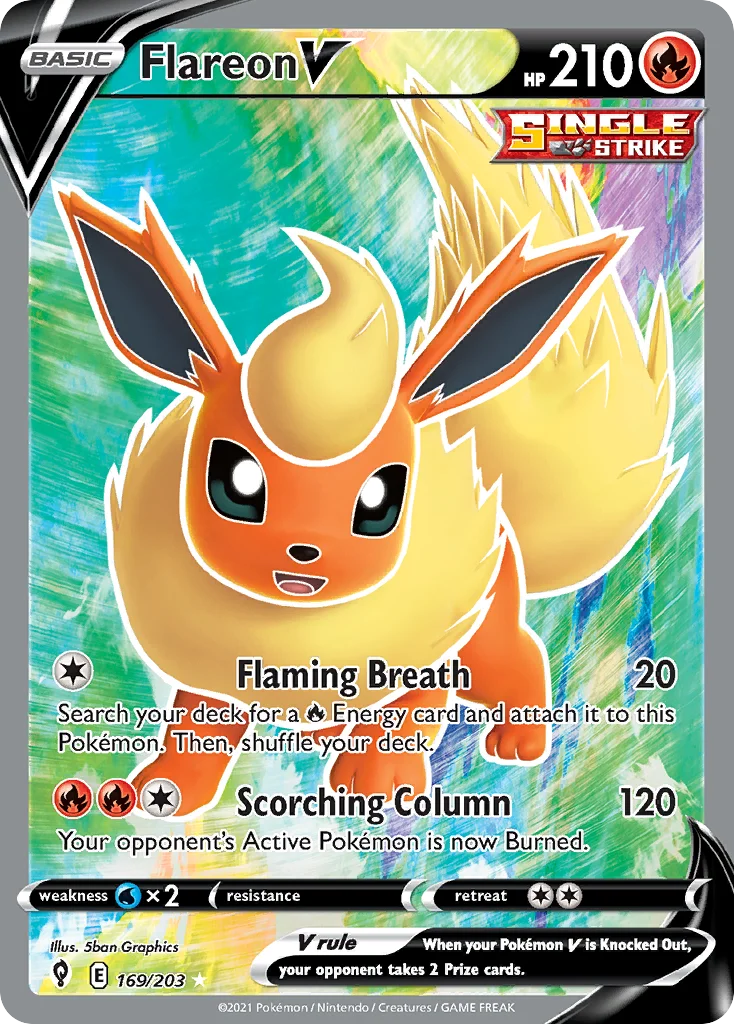 Flareon V Pokemon card